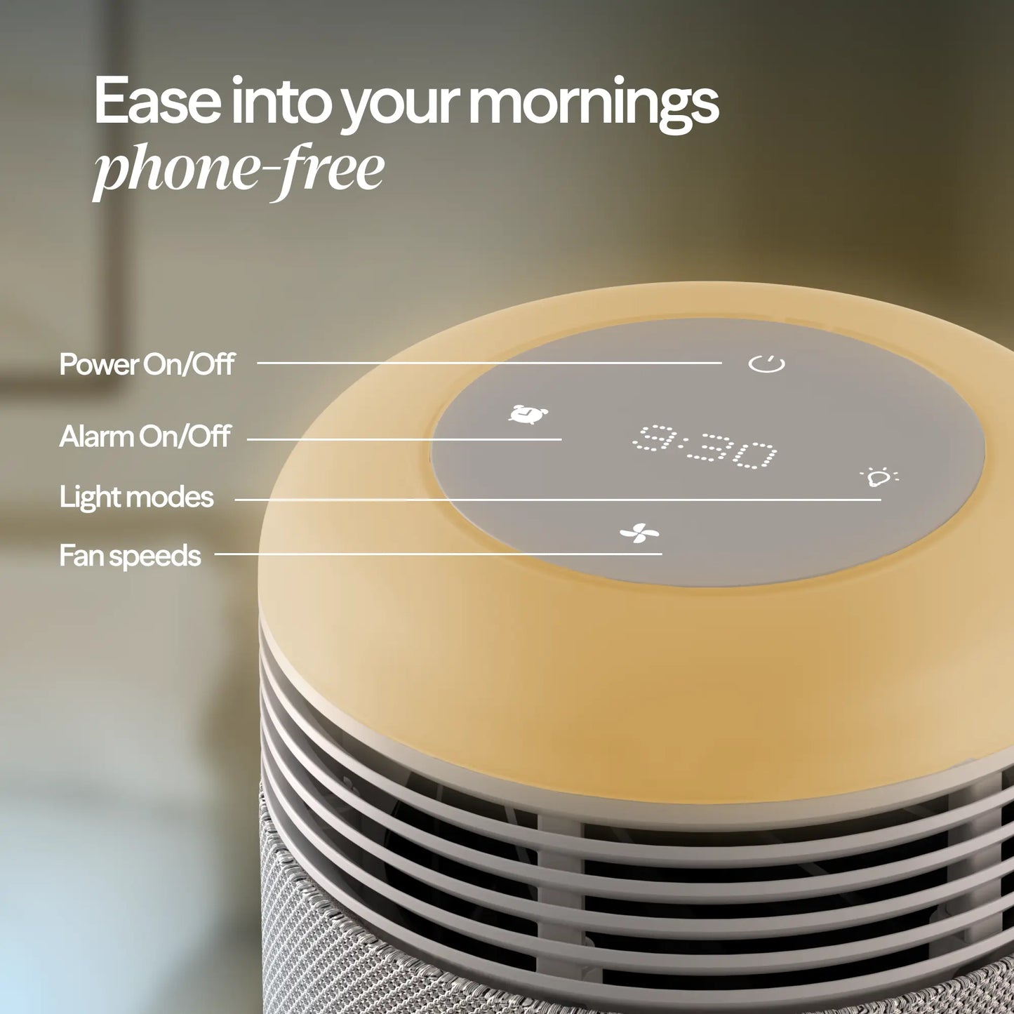 Mini Restful™ Sunrise Clock Air Purifier - Coastal Beige