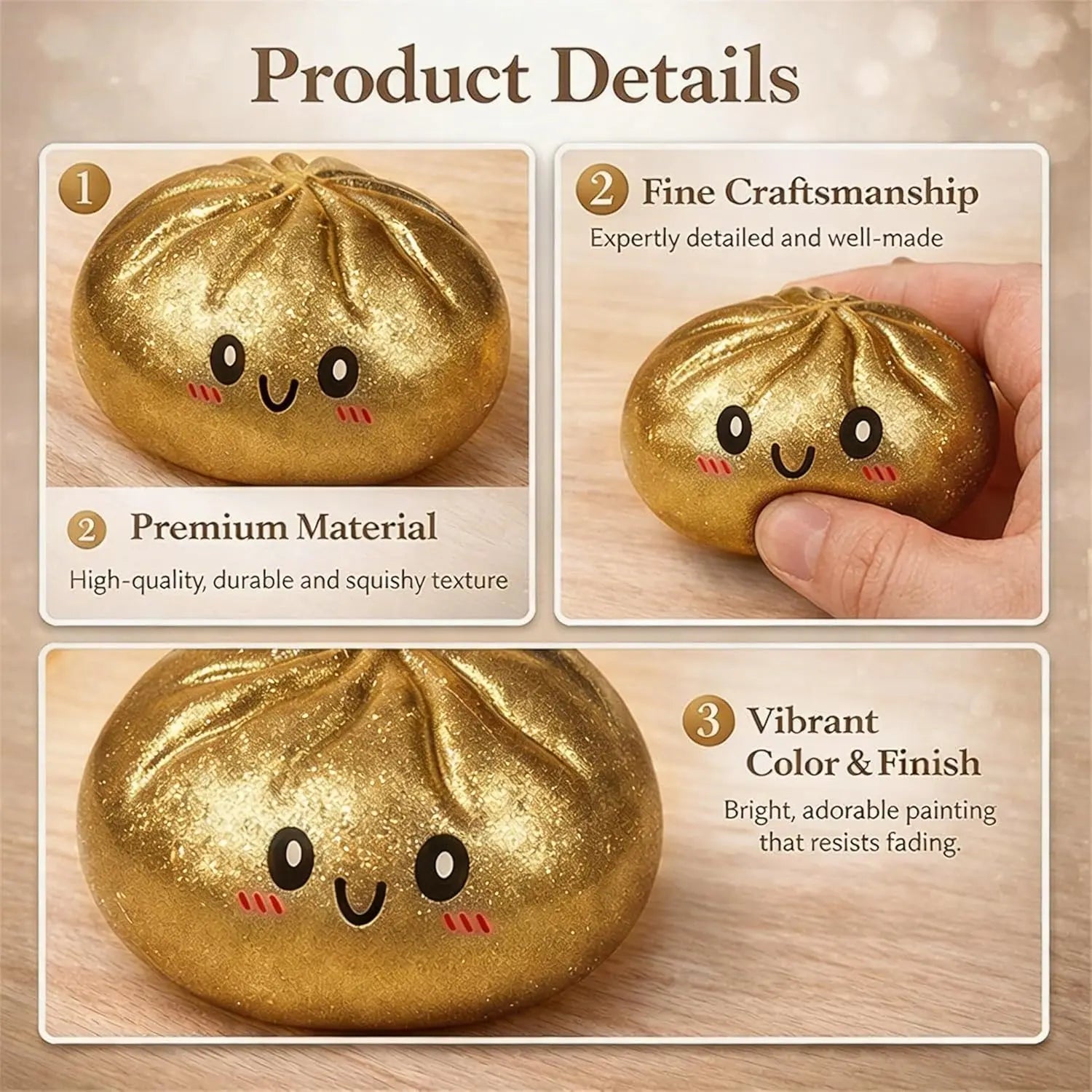 Glitter Dumpling Squishy Toy Blind Box Series with Steamer - Anxiety Relief and Surprise Unboxing Gift Option