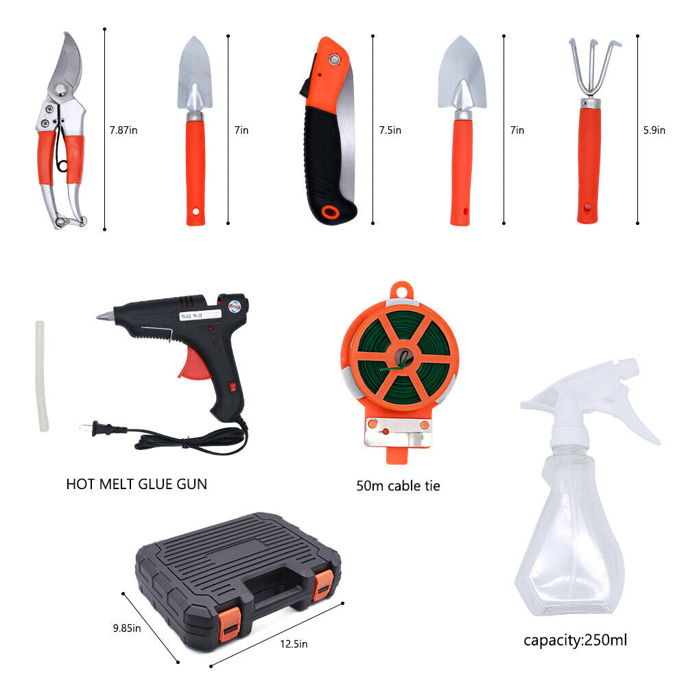 9-Piece Stainless Steel Gardening Tool Set Gift Kit