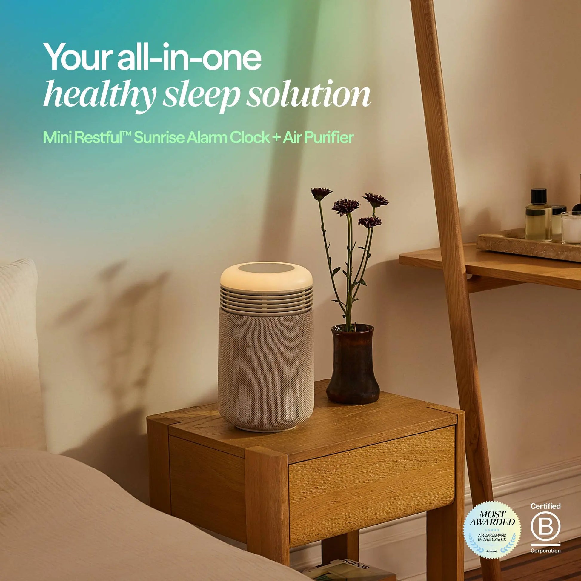 Mini Restful™ Sunrise Clock Air Purifier - Coastal Beige