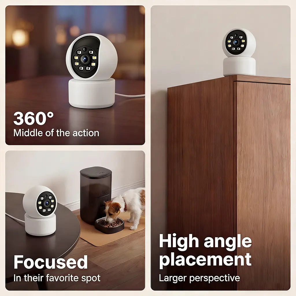 Hawkray Smart Pet Monitor for Multi-Pet Homes | 360° Coverage | 3MP 2K HD Resolution | AI-Powered Pet Recognition | Two-Way Audio and Home Security System