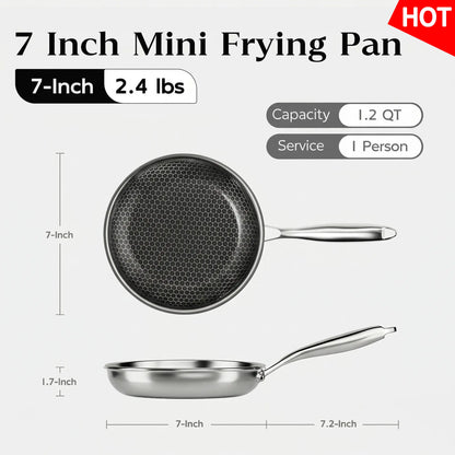 XBM Professional 3-Piece Hybrid Nonstick Cookware Set - Induction & Oven Safe, Rivetless Ceramic Honeycomb Skillets (8", 10", 12"), 100% PTFE/PFOA Free, Tri-Ply Stainless Steel - Ideal Mother's Day Gift