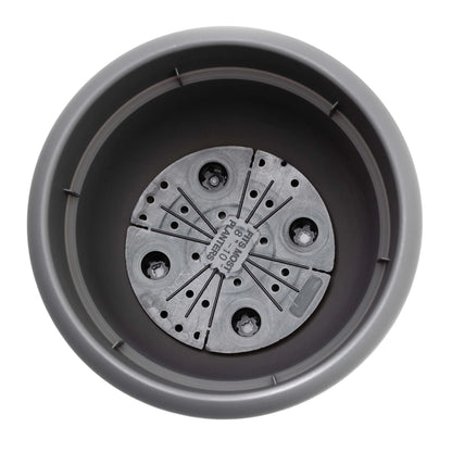 Ariana 16-Inch Self-Watering Plastic Planter with Rolled Rim for Indoor and Outdoor Use, Charcoal