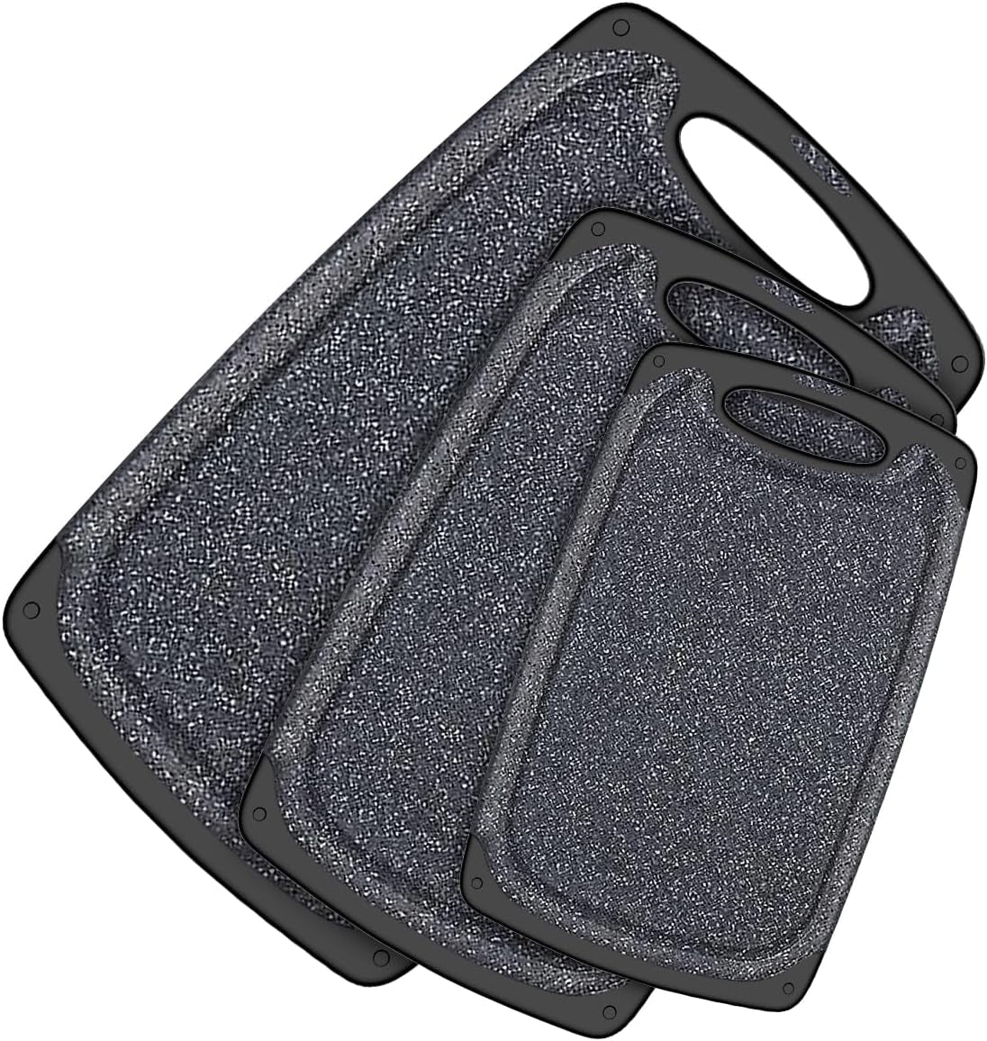 Kitchen Cutting Board Set (3 Pieces) | Professional Grade, Dishwasher Safe with Juice Grooves, Carrying Handle, and BPA-Free Design