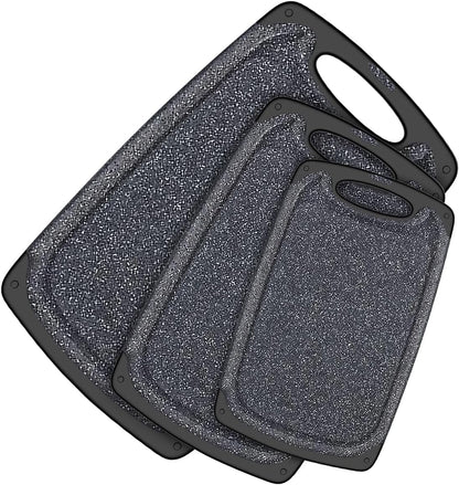 Kitchen Cutting Board Set (3 Pieces) | Professional Grade, Dishwasher Safe with Juice Grooves, Carrying Handle, and BPA-Free Design