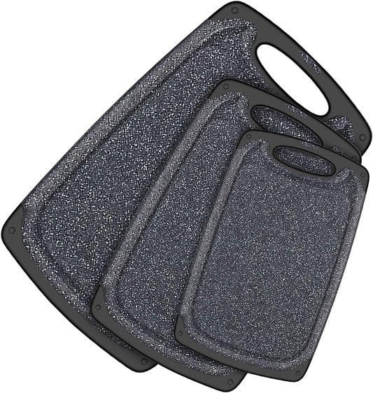Kitchen Cutting Board Set (3 Pieces) | Professional Grade, Dishwasher Safe with Juice Grooves, Carrying Handle, and BPA-Free Design