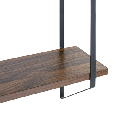 Walnut 3-Tier 20" Wide Wood Bracket Shelves