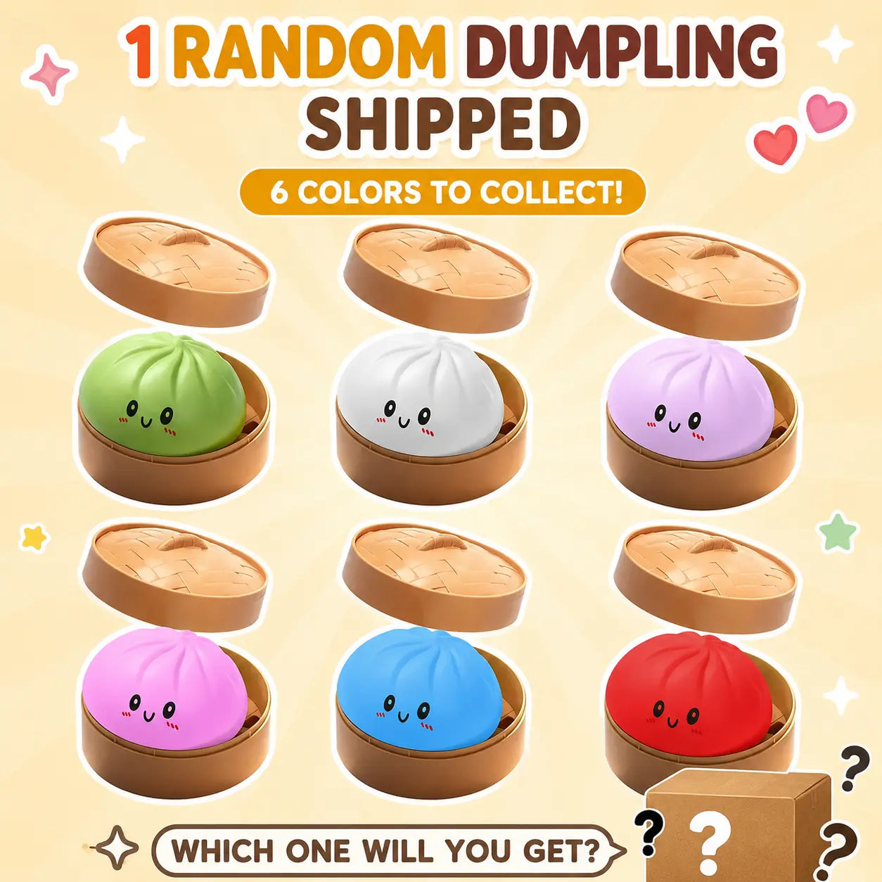 Glitter Dumpling Squishy Toy Blind Box Series with Steamer - Anxiety Relief and Surprise Unboxing Gift Option