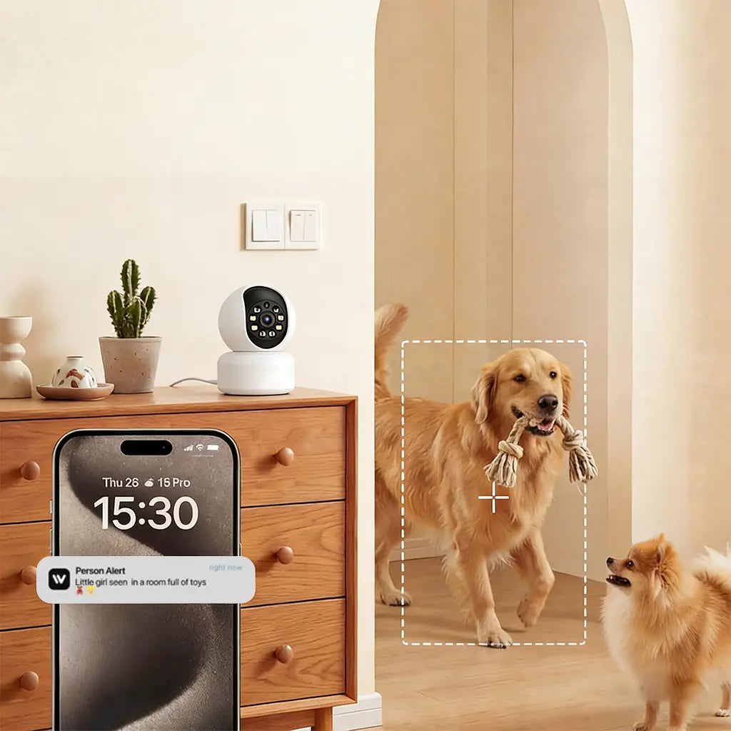 Hawkray Smart Pet Monitor for Multi-Pet Homes | 360° Coverage | 3MP 2K HD Resolution | AI-Powered Pet Recognition | Two-Way Audio and Home Security System