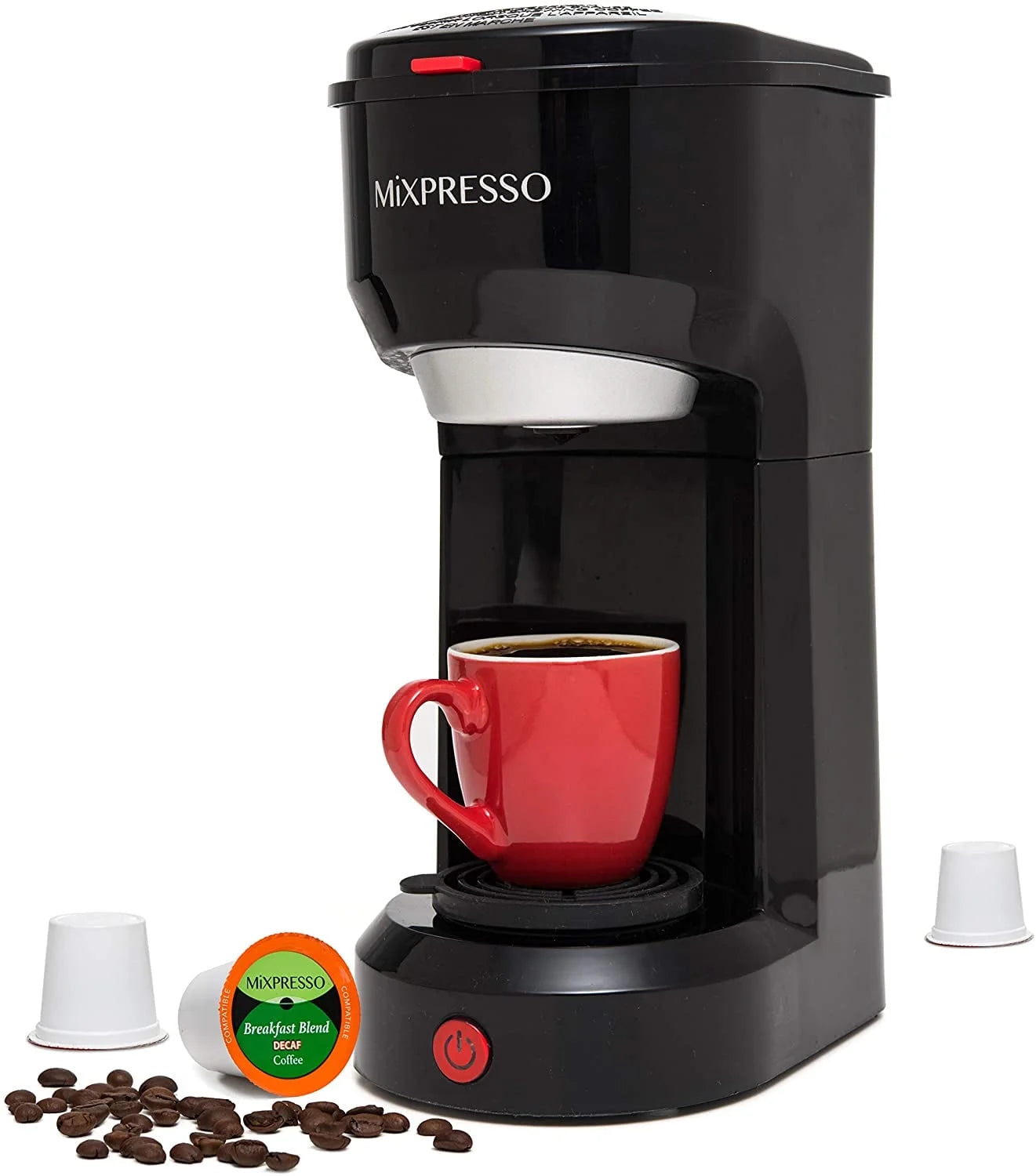 Compact 2-in-1 Single Serve Coffee Maker, K-Cup Compatible, Black, 14 Oz