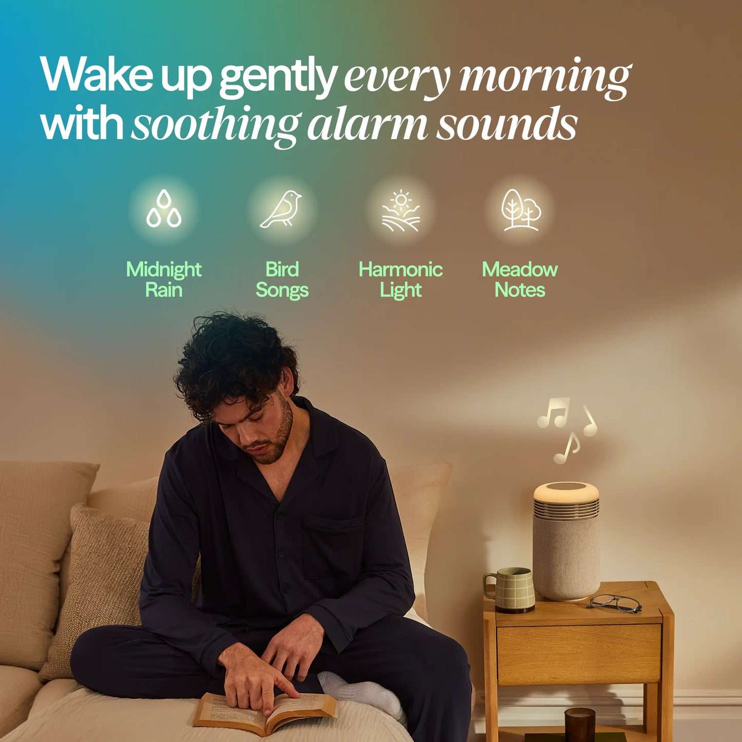 Mini Restful™ Sunrise Clock Air Purifier - Coastal Beige