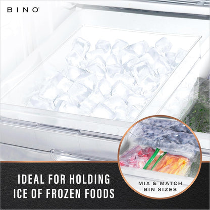 Plastic Storage Bins - Small and Shallow | The Handler Collection | Multipurpose Organizer Bins for Kitchen and Pantry | Clear Containers for Home Organization | Freezer Storage Solutions