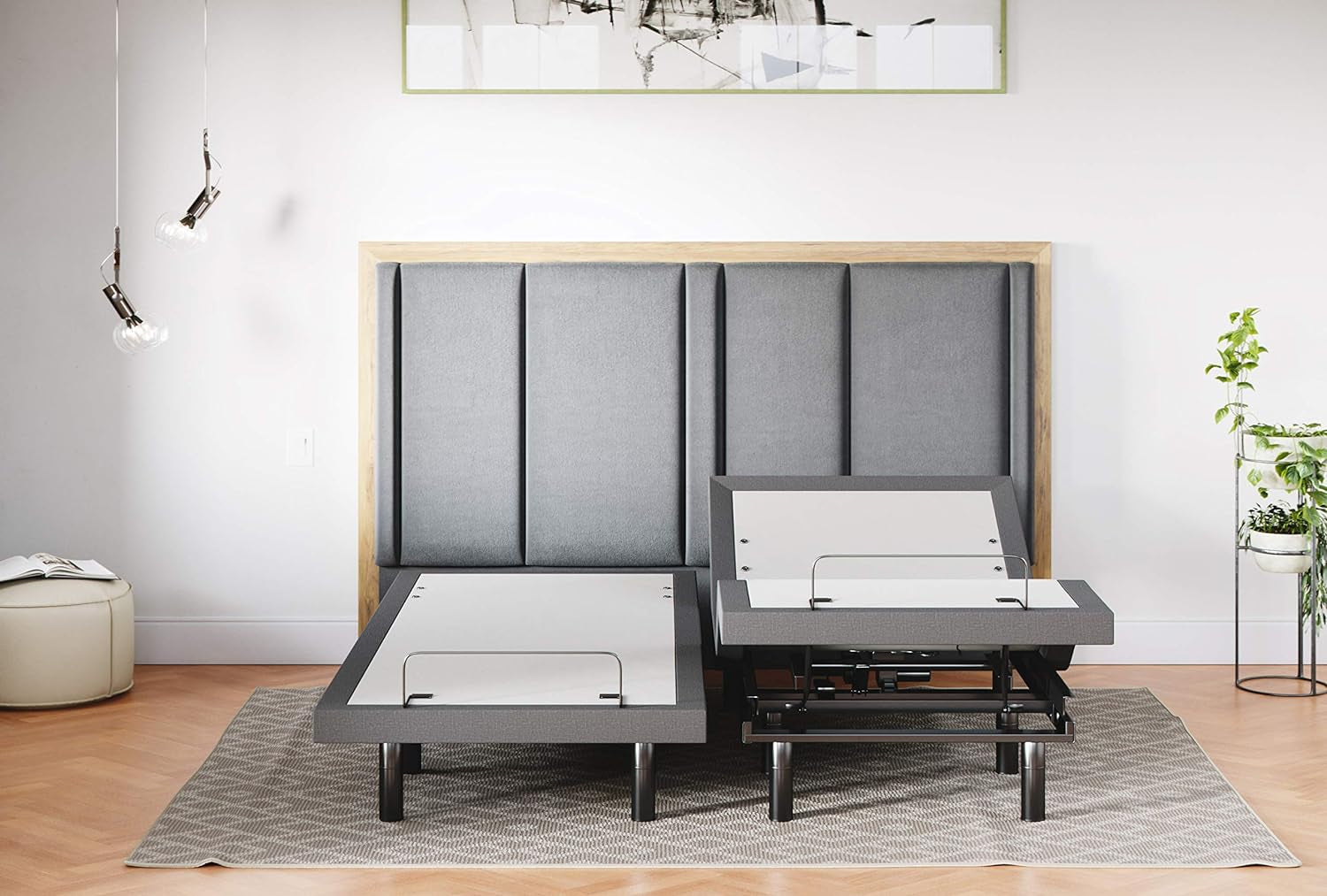 Split King Adjustable Bed Base with Quick Assembly, Head and Foot Articulation, USB Charging Ports, Zero Gravity Feature, Dual Massage Functionality, Wireless Control, Classic Design