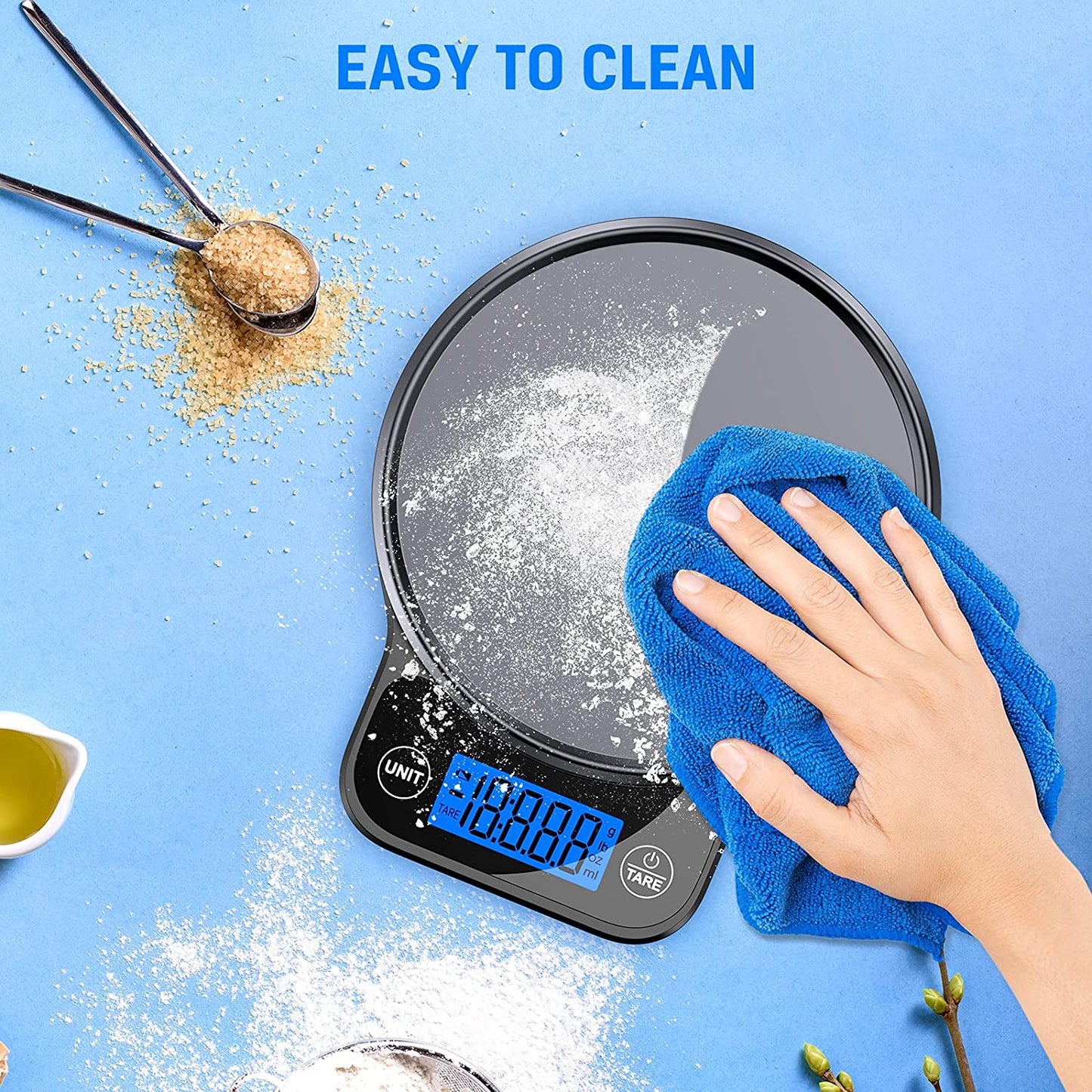 Digital Kitchen Food Scale for Weight Management and Culinary Precision, Featuring Black Stainless Steel Platform and Large LCD Display for Ounces and Grams