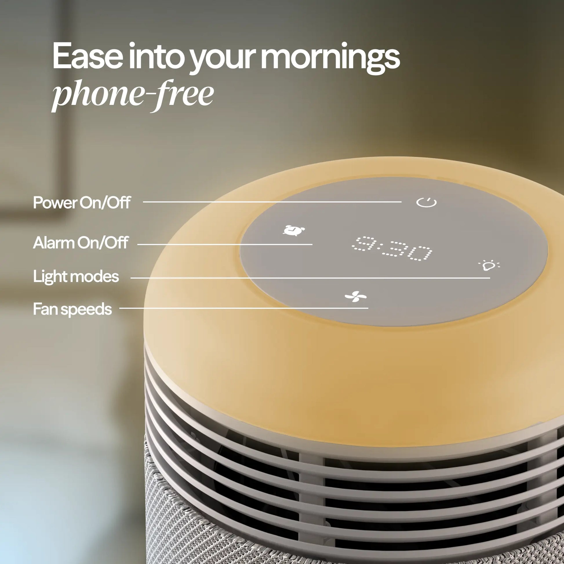 Mini Restful™ Sunrise Clock Air Purifier - Coastal Beige